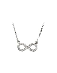14K White Gold 0.12 ct. Diamond Infinity Necklace - 16