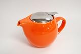 Search : 16 oz Ceramic Teapot with S/S Lid & Infuser - Orange