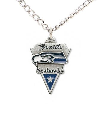 Seattle Seahawks Chain Necklace & Pewter Pendant - NFL Football Fan Shop Sports Team Merchandise