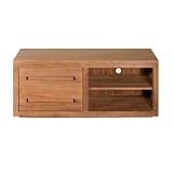 Marque Galerie du Teck – Meuble tv teck massif, gamme frame ethnicraft, 2 tiroirs – Garantie 1 an