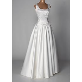 Ivory Satin Wedding Gown with Ball Skirt