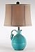 Rustic Turquoise Blue Pottery Pitcher Table Lamp
