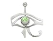 Egyptian Eye Belly Button Shield with Green Jewel