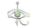 Egyptian Eye Belly Button Shield with Green Jewel