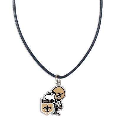 NEW ORLEANS SAINTS OFFICIAL LEATHER PENDANT NECKLACE