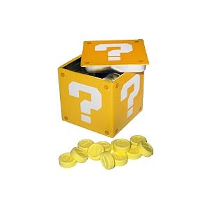 Mario Coin Block Candies and Question Mark tin box