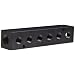 Polyconn PCM10-125-06B Black Anodizing Aluminum Manifold, 1/4" NPT Female x 1/8" NPT Female, 6 Stations