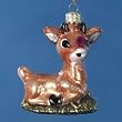 Pack of 6 Baby Rudolph the Red Nose Reindeer Glass Christmas Ornaments 3.5"
