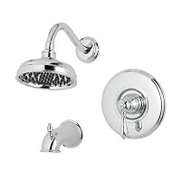 Price Pfister R89-8MBC Marielle Tub and Shower Set, Round Flange, Decorative Rain Can Shower Head, Chr