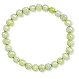 Lime Green Cultured Freshwater Pearl Stretch Bracelet