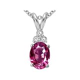 1.31 cttw Genuine Pink Tourmaline and Diamond Pendant - 14kt Yellow Gold