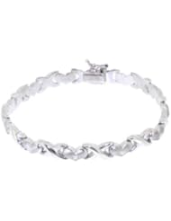 14K White Gold Heart Bracelet