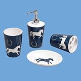 4-Piece Blue Horse Bath Set