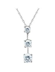 1.42 Ct Genuine Round Sky Blue Aquamarine Gemstone Sterling Silver Pendant
