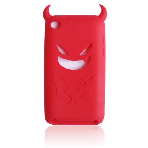 Devil Silicone Case Cover for Apple iPod Touch 4 Red J34