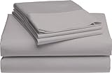 Pike Street 1008-Thread Count Egyptian Cotton Single-Ply Sateen California King Sheet Set, Gray
