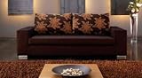 City-Canape 3 Places Tissu Marron