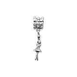 Ballerina Dangle Charm in Sterling Silver for Reflections, Expression, Kera, Pandora and SilveRado Bracelets & Necklaces