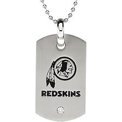Stainless Steel Washington Redskins Logo Dog Tag Necklace