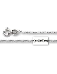 14K White Gold Cable Link Chain ( Width 1.1 mm)
