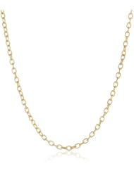 14k Italian Yellow Gold 2.50mm Textured Rolo Link Chain Necklace, 18"