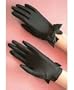 Matte Spandex 1 1/2-Button Shortie with double bow on back vent beads Bridal Wedding Formal Prom Gloves