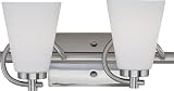 Vernon - 2 Light Bathroom Vanity Lighting Fixture - Brushed Nickel - White Opal Glass - B4677