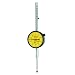 Starrett 25-2081J Dial Indicator, Long Range, 9.525mm Stem Dia., Lug-on-Center Back, Yellow Dial, 0-100 Reading, 57.15mm Dial Dia., 0-50mm Range, 0.01mm Graduation
