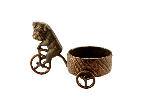 Iron Bicycle Bulldog Pillar Wine Holder