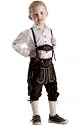 Trachten Kniebund Kinderlederhosen, uriges dunkelbraun, aus hochwertigem, weichem Rindsleder