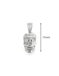 2.35 Carat White diamond Skull head Hip Hop Pendant in 14k White gold