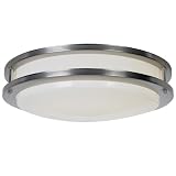 Buy AF Lighting 614018 Fluorescent Flush Mount, Satin Nickel Finish, 15-Inch D by... by AF Lighting