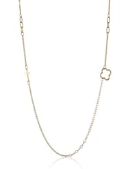Cross and Clover Pendant Necklace, 30"