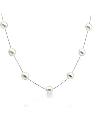 Bling Jewelry Bridal 925 Silver Freshwater Pearl White Tin Cup Necklace