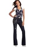 Baby Phat - Baby Phat Plus Size Halter Vest & Jeans with Chain Detail, Rinse Wash