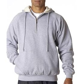 UltraClub Adult 1 4-Zip Thermal-Lined Fleece with Hood by UltraClub