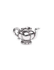 Novobeads Teapot Sterling Silver Charm Bead - Made in USA w imported materials - Fits all major bead bracelets