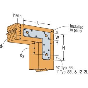SIMPSON STRONG TIE 66L-WEST G90 L Strap Tie