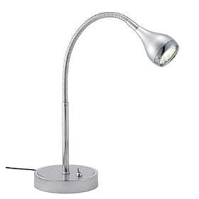 Adesso 3620-22 Iris Gooseneck Desk Lamp, Steel/Chrome