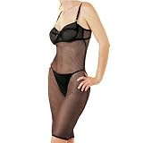 2PC Fishnet Mini Dress Sexy Lingerie Intimate Apparel with Underwire Bra Top and G-String