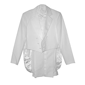 White Baby Boy and Boys Tuxedo Suit, Special occasion suit, Tailcoat, Pants, Shirt, Bowtie and...