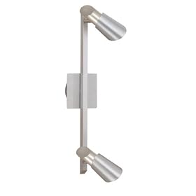 Eglo 87935A Skip, Brushed Aluminum and Chrome, 2-Light Track Light Fixture by Eglo