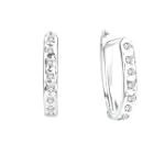 Diamond Fascination 14K White Gold Diamond Accent Hinged Oval Hoop Earrings