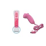 Replacement forNintendo Pink Wiimote, Pink Nunchuk and Motion Plus Combo Pack (Free Silicon Case) - Pink Wii Remote (Wiimote) Control / Controller for Nintendo Wii Console with Motion Plus - Pink