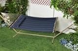Bliss Hammocks BQH-472 Comfort Classic Poly Quilted Hammock With S Stitch Comfort Quilt - Blue