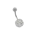 Piercing Nombril Swarovski Double Charme Blanc