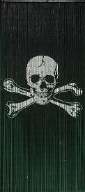 Bamboo Beaded Curtain 125 Strands 4000 Beads (+hanging hardware) (Jolly Roger)