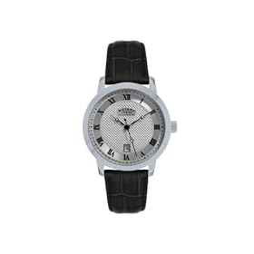 Rotary Men's Analogue Watch GS42825/01 with Silver Roman Dial and Black Leather Strap