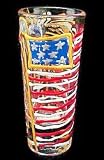 America's Flag Design - Hand Painted - Collectible Shooter Glass - 1.5 oz.