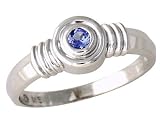 Bezel Set Tanzanite Ring 14k White Gold